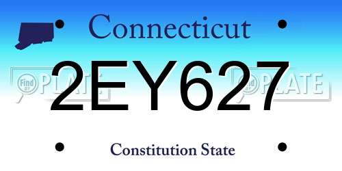 2EY627 Connecticut License Plate