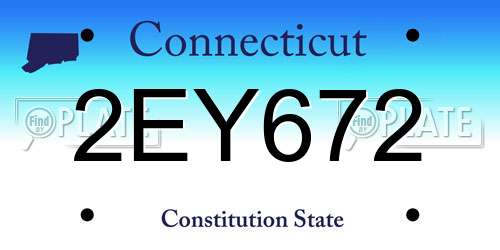 2EY672 Connecticut License Plate