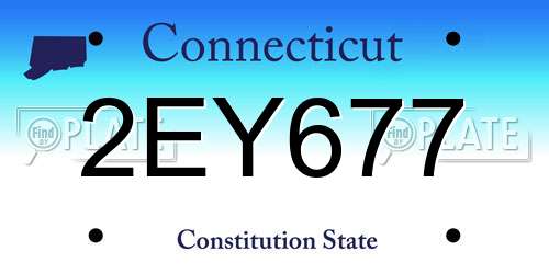 2EY677 Connecticut License Plate
