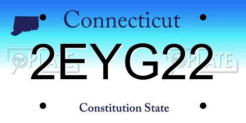 2EYG22 Connecticut License Plate