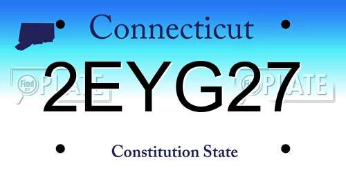 2EYG27 Connecticut License Plate