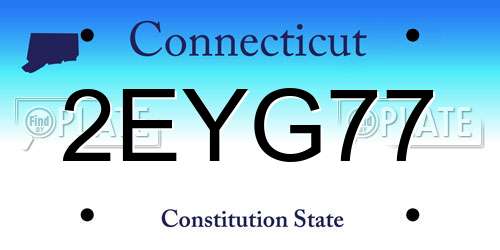 2EYG77 Connecticut License Plate