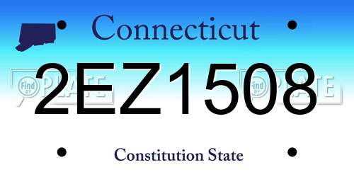 2EZ1508 Connecticut License Plate