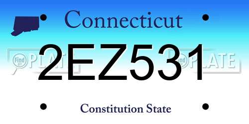 2EZ531 Connecticut License Plate