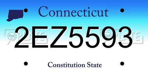 2EZ5593 Connecticut License Plate