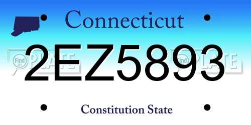 2EZ5893 Connecticut License Plate