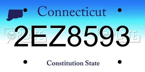 2EZ8593 Connecticut License Plate
