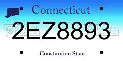 2EZ8893 Connecticut License Plate