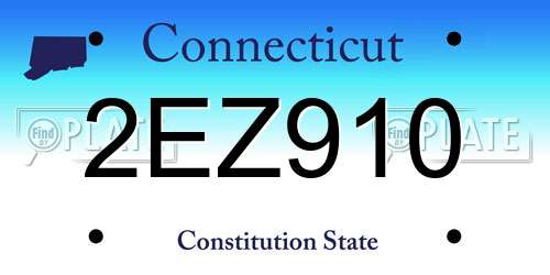 2EZ910 Connecticut License Plate