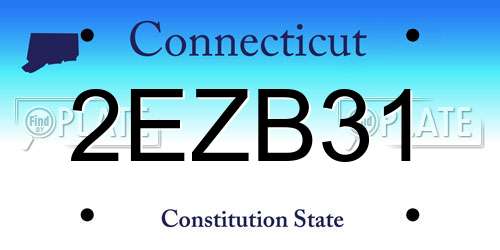 2EZB31 Connecticut License Plate