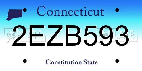 2EZB593 Connecticut License Plate