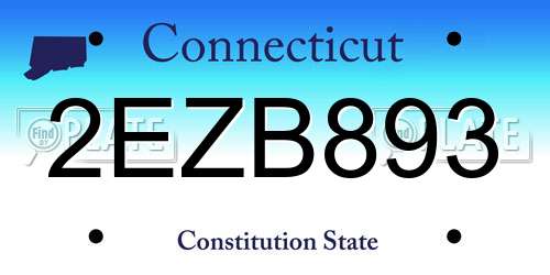 2EZB893 Connecticut License Plate