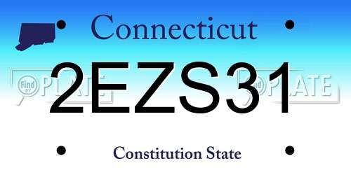 2EZS31 Connecticut License Plate