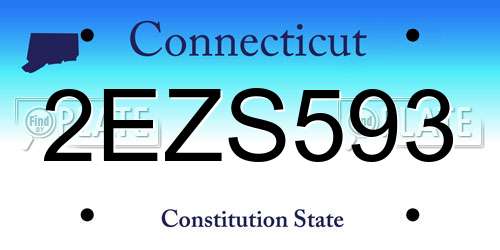 2EZS593 Connecticut License Plate