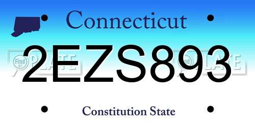 2EZS893 Connecticut License Plate