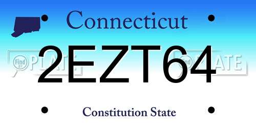 2EZT64 Connecticut License Plate