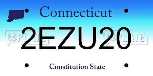 2EZU20 Connecticut License Plate