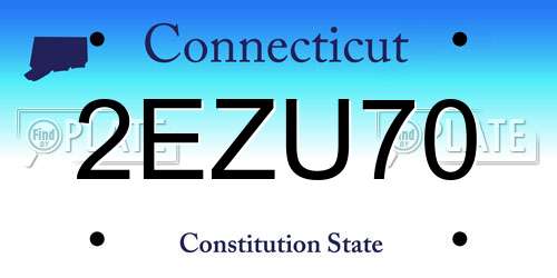 2EZU70 Connecticut License Plate