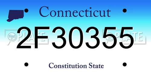 2F30355 Connecticut License Plate