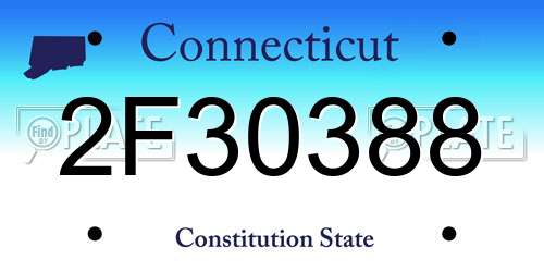 2F30388 Connecticut License Plate