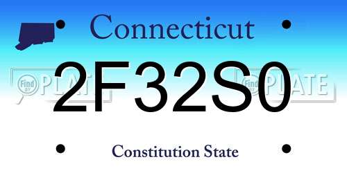 2F32S0 Connecticut License Plate