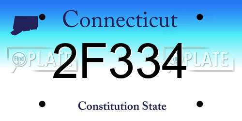 2F334 Connecticut License Plate