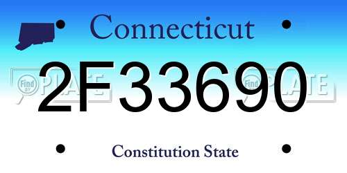 2F33690 Connecticut License Plate