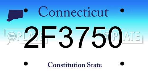 2F3750 Connecticut License Plate