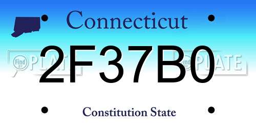 2F37B0 Connecticut License Plate