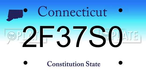 2F37S0 Connecticut License Plate