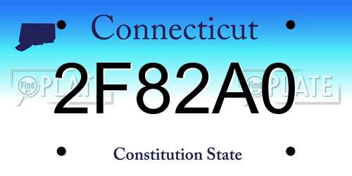 2F82A0 Connecticut License Plate