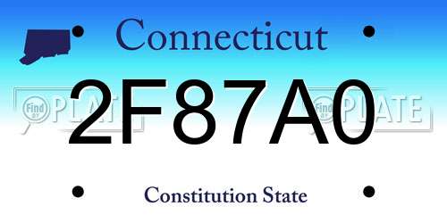 2F87A0 Connecticut License Plate