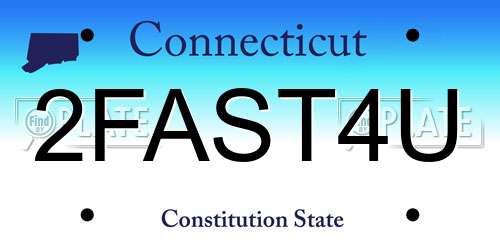 2FAST4U Connecticut License Plate