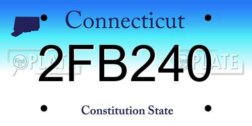 2FB240 Connecticut License Plate