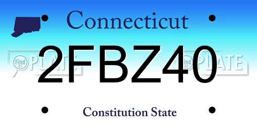 2FBZ40 Connecticut License Plate