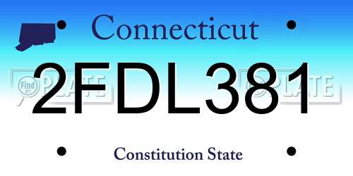 2FDL381 Connecticut License Plate