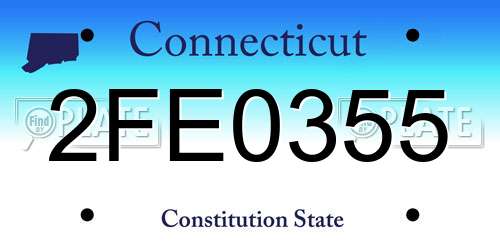 2FE0355 Connecticut License Plate