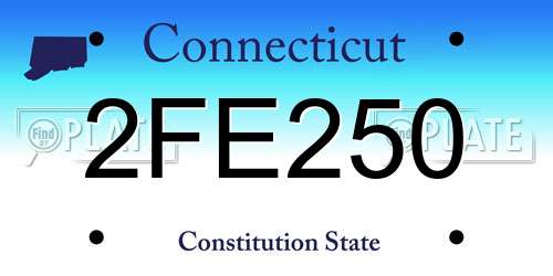 2FE250 Connecticut License Plate