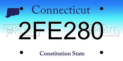 2FE280 Connecticut License Plate