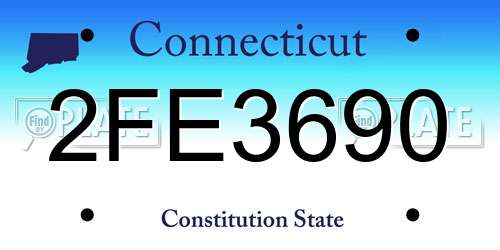 2FE3690 Connecticut License Plate