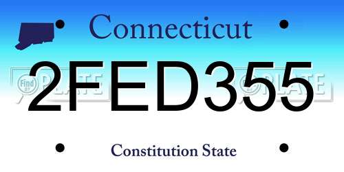 2FED355 Connecticut License Plate