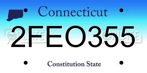 2FEO355 Connecticut License Plate