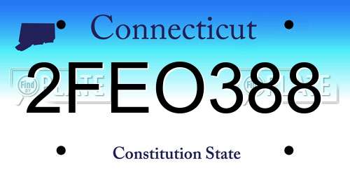 2FEO388 Connecticut License Plate