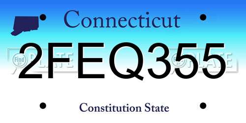 2FEQ355 Connecticut License Plate