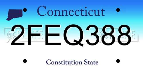 2FEQ388 Connecticut License Plate