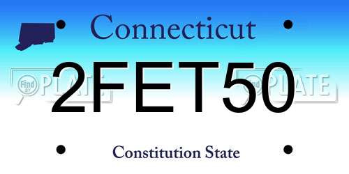 2FET50 Connecticut License Plate