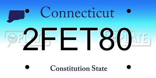 2FET80 Connecticut License Plate