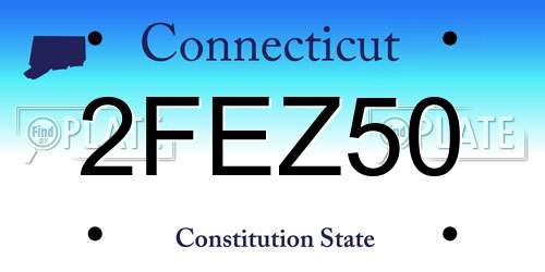 2FEZ50 Connecticut License Plate