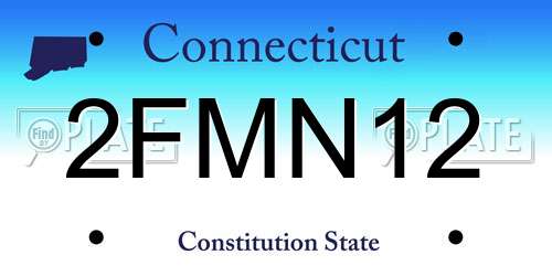 2FMN12 Connecticut License Plate