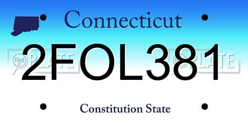2FOL381 Connecticut License Plate